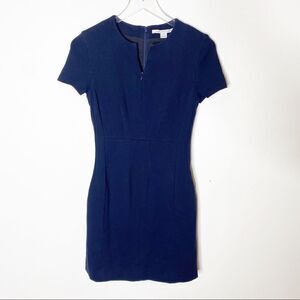 DVF Navy Agatha Knit Suiting Dress Size 4 Career